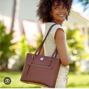 Dooney & Bourke Large Leather Tote Bag Brown